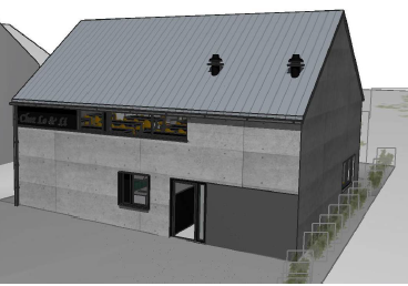 Vue du bâtiment prévu pour notre futur restaurant à la ferme à Poncelle